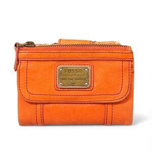 Fossil Orange Wallet Vintage